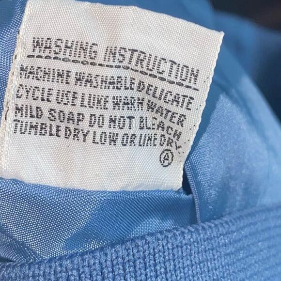 Members Only Vintage Blue Zip Up Bomber Flight Jacket Size 18 - Picture 6 of 8